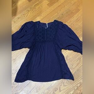 Free People Charlotte Blue Tunic Sz Small